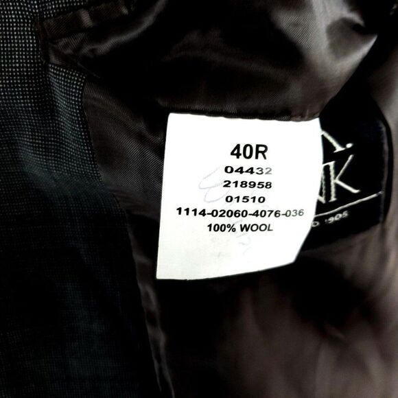 Jos A Bank Wool 2 Button Blazer 40R Gren‎ Beige Birdseye - Picture 8 of 10